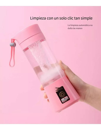 Mini Licuadora Portátil Usb Recargable 380ml Juice Blender A