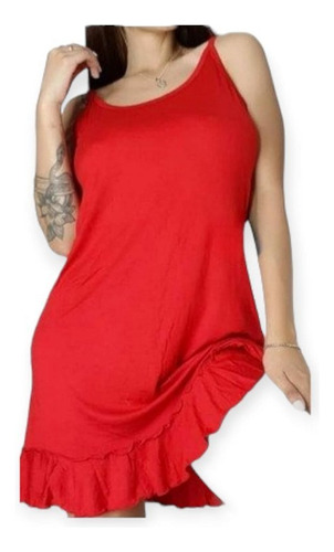 Vestido Musculosa Corto Espalda Descubierta Volados Sensual