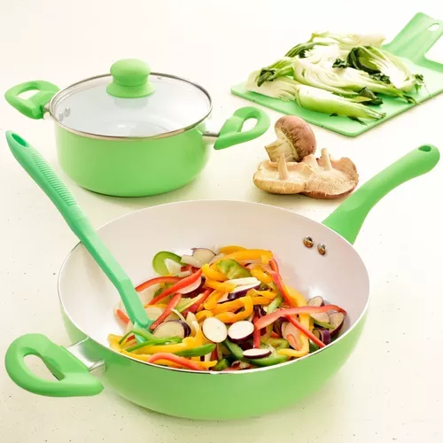 Wok Antiadherente Con Tapa Y Mango Silicona 26 Cm Carol