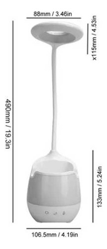 Parlante Lampara Led Recargable Usb Porta Celular S530 Estructura Blanco