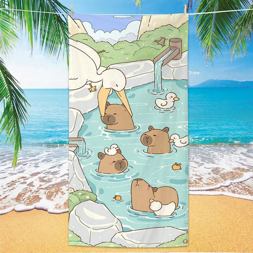 Toalla De Playa De Microfibra Con Estampado De Capibara