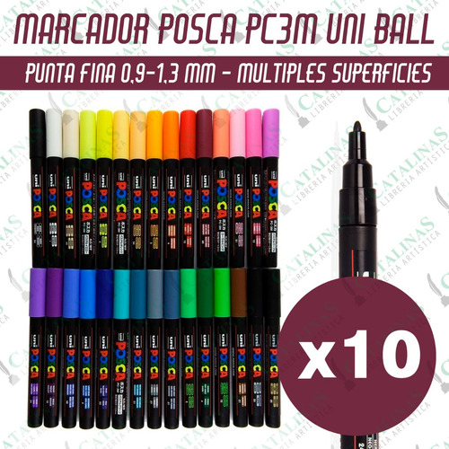 Uni Ball Posca Pc - 3m Trazo 1.3mm Pack X 10 Microcentro
