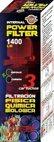 Filtro Interno Acuario Pecera 3 Cartuchos 1400 L/h 120l 4357