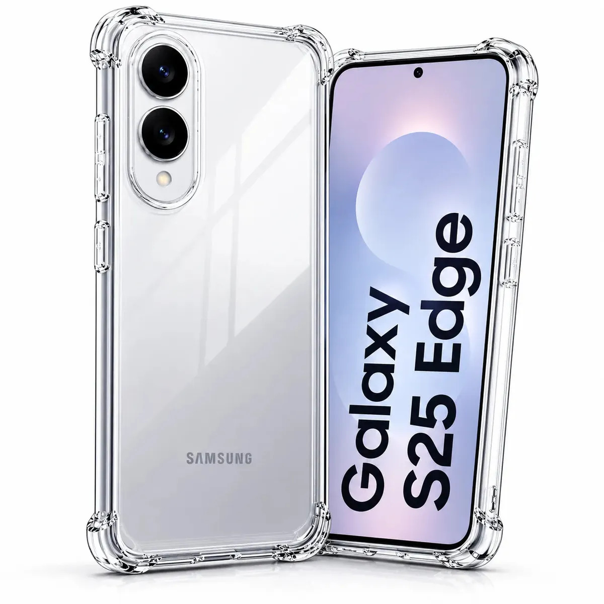 Funda transparente para Galaxy S25 Edge Funda con bordes antiimpacto