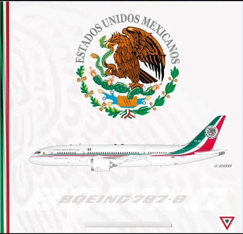 Avión Fuerza Aérea Mexicana Boeing 787-8 Tp-01 Escala 1:200