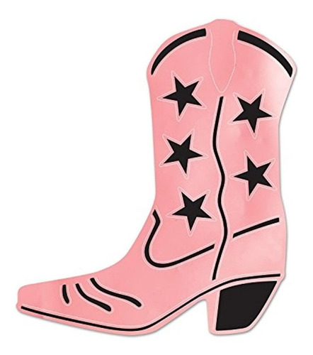 Beistle Foil Cowboy Boot Silhouette, 16 , Pink