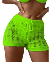 Comprar Short Shortinho Tricot Saida De Praia Cordão Moda Praia