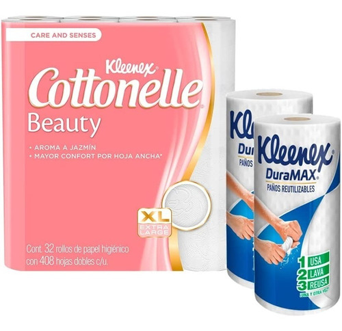 Papel Higiénico Kleenex Cottonelle Beauty 32 + 2