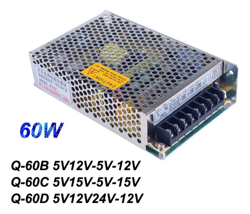 Convertidor De Corriente Alterna De 60w, 5v, 12v -5v -12v,