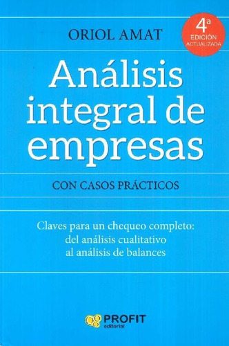 Libro Análisis Integral De Empresas De Oriol  Amat