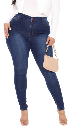 Calça Jeans Plus Size Leg Super Elastica Empina Bumbum Bojo