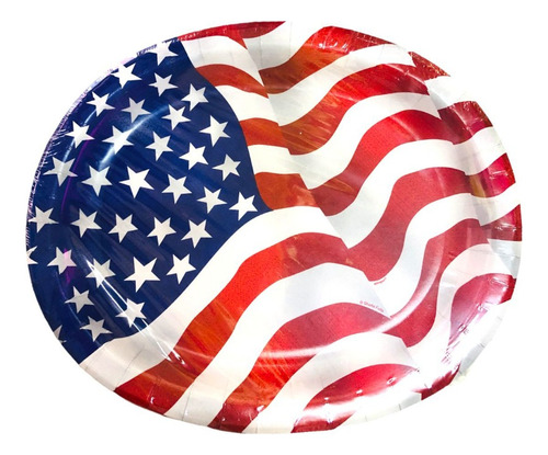 6 Platos Ovalados Con Tema Bandera De Usa, 4 De Julio