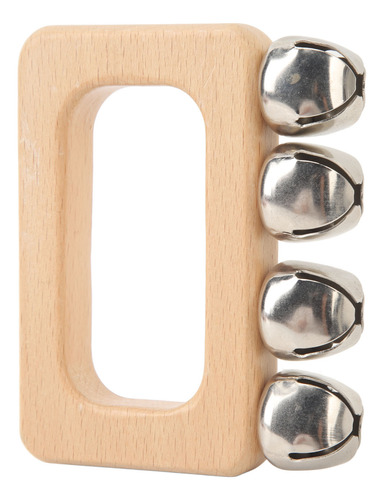 Jingle Metálico Rectangular De Madera Handle Bells Dance Han