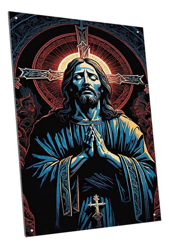 Chapa Cartel Decorativo Jesus Dios Cristo Modelo A12