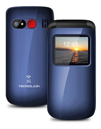 Teléfono Celular Tecnolab 3g Senior Almeja Azul Tl038bl