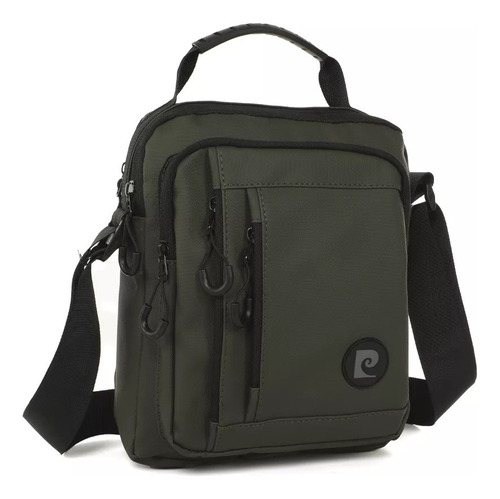 Morral Bolso Shoulder Pierre Cardin Tipo Neoprene Jsbags Verde Oscuro Lisa