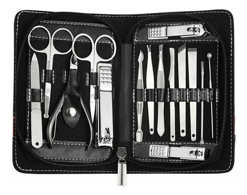 Juego De Cortapuñas Profesional De 15 Piezas Con Estuche De