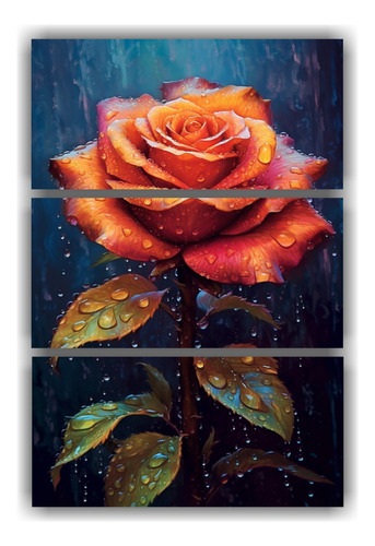 3 Telas En Bastidor Inspiracion Camelia Vertical 70x105cm