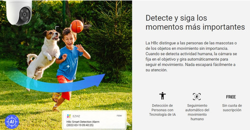 Imagen 3 de 10 de Camara Seguridad Wifi Ezviz H8c 2mp Color Sirena Audio 360