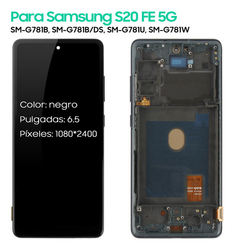 Pantalla táctil LCD de la marca Agcut con marco OLED para Samsung Galaxy S20 Fe 4g 5g SM-G780f, SM-G780g, SM-G781b, SM-G781u, SM-G781w, SM-G781n, SM-G781v