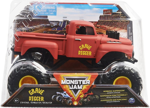 Monster Jam Grave Digger 1:24 Rojo Serie 13 - Spin Master