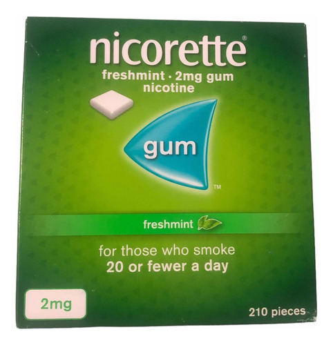 Nicorette Gum 210 Chicles 2 Mg Freshmint  Menta Fresca Mint