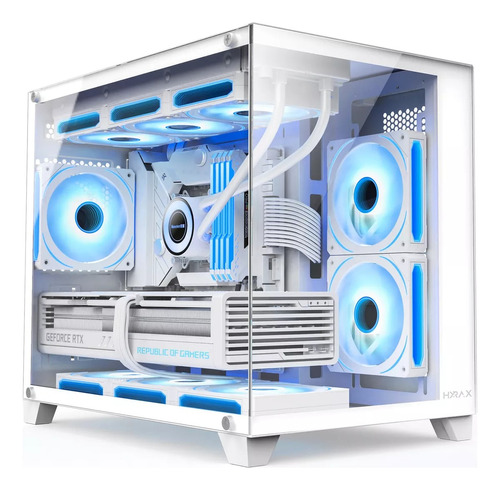 Gabinete Gamer Hyrax Mini Hgb730 Micro Atx - Vidro Temperado Cor Branco