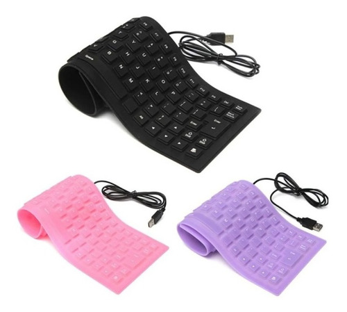 Teclado Flexible Usb De Silicon Plegable Para Pc Laptop