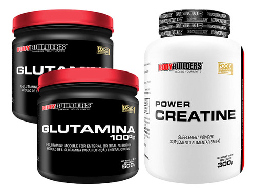 Glutamina 1kg + Creatina 300g - Bodybuilders Sabor Natural