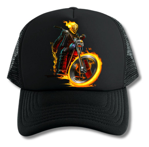 Gorra Trucker Ghost Rider Vengador Fantasm Series Geek Black