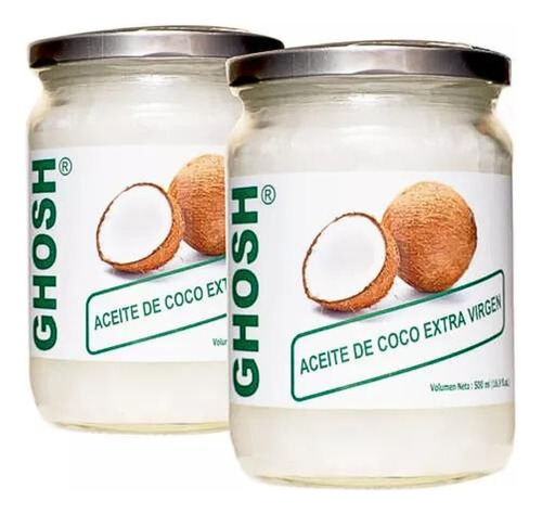 Aceite De Coco Orgánico 1l. 2 Frascos De 500 Ml