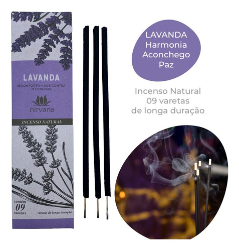 Incenso Nirvana - Linha Tradicional - Aromas Fragrância Lavanda