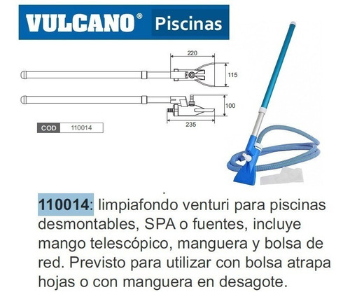Imagen 3 de 5 de Limpiafondo Barrefondo Venturi Sin Bomba Para Pileta De Lona