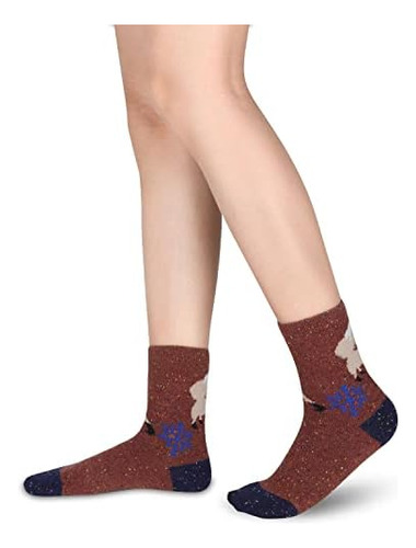 Calcetines De Lana Con Diseño De Zorro Para Mujer