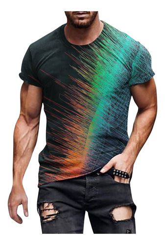 Nueva Camiseta Creativa Para Hombre Con Estampado 3d De Rayo