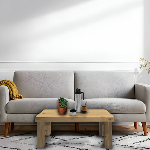 Mesa Ratona Auxiliar Arrime Moderna 80 Madera Maciza Sajo Color Roble