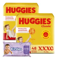 Comprar Pañales Huggies Classic Xxxg Pack X2 + Toallitas X48 Género Sin género Tamaño Extra Extra Extra grande (XXXG)