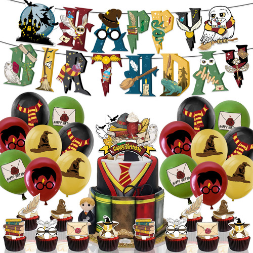 Set De Globos Harry Potter Decoración Para Fiestas 30pcs Color Verde Fiesta