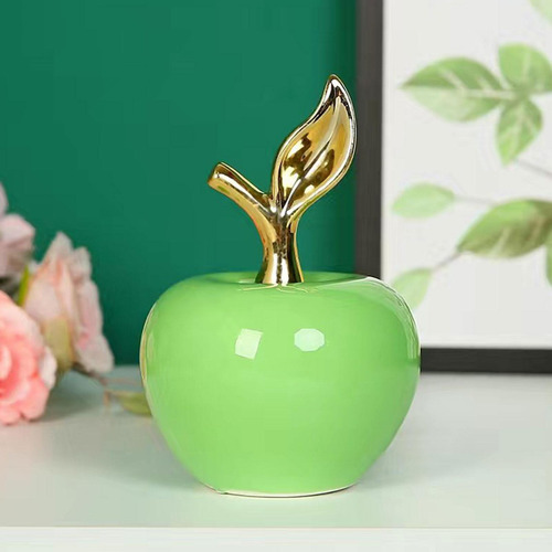 Simulación De Adornos De Estatua De Manzanas L Verde