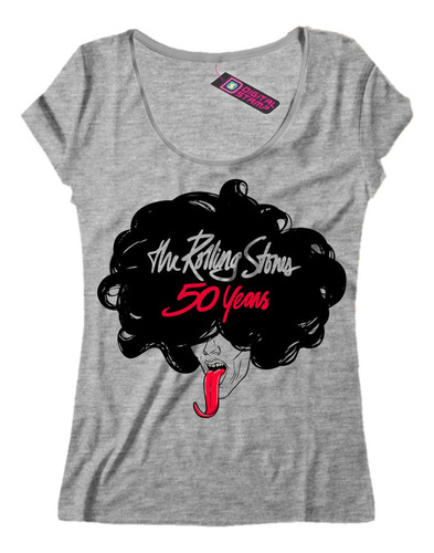Remera Mujer The Rolling Stones 50 Years Años 35 Dtg Premium