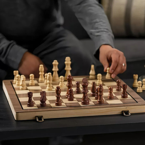 Juego De Ajedrez Magnetico 2 En 1: Tablero Ajedrez Y Damas. Piezas Magnéticas Duraderas Y Fáciles De Manejar, Ideal Para Familia Y Viajes, Desarrolla Habilidades Estratégicas Divertidamente.