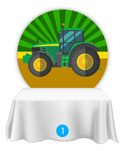 Fondo Candybar Sublimado - Tractores - 1.2mt Diámetro