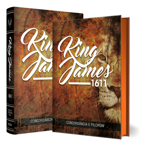 Bíblia King James 1611 - Fita De Marcação - Leão Artístico- C/ Concordância E Pilcrow - Standard Luxo - Bvbooks
