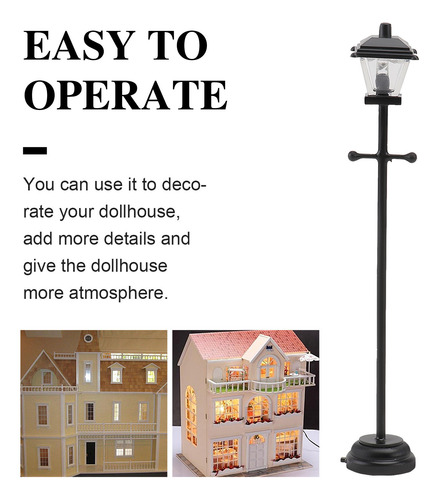 Modelo De Farola Led De Metal En Miniatura 1:12 Mini House
