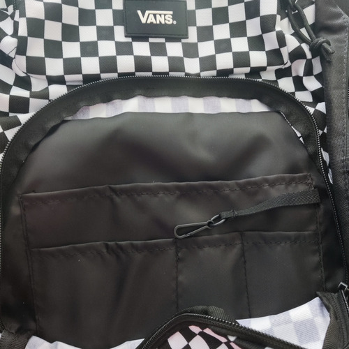 Mochila Vans Holden Backpack Amplia Checkerboard Color Negro Diseño De La Tela Cheker