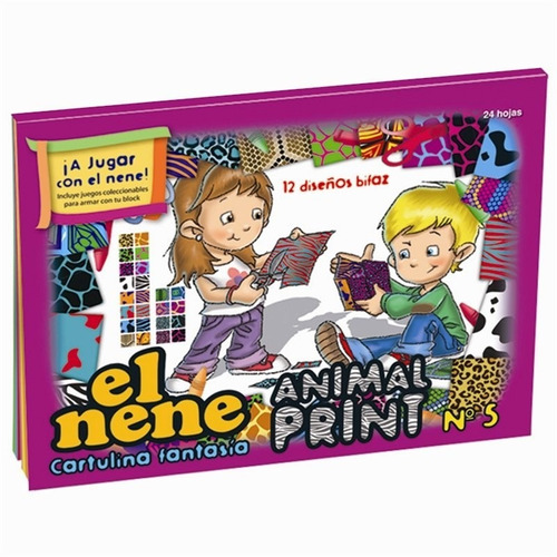 Block Cartulina N5 El Nene Animal Print