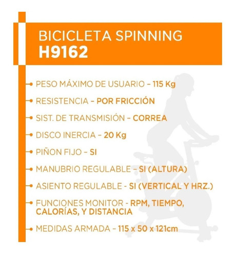 Imagen 5 de 6 de Bicicleta Spinnign Bh H9162
