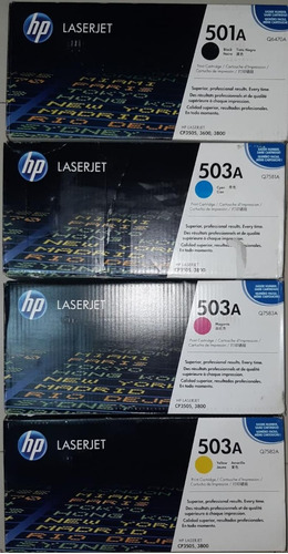  4 Toner Original Hp Q6470a Q7581a Q7582a Q7583a 3800 503a