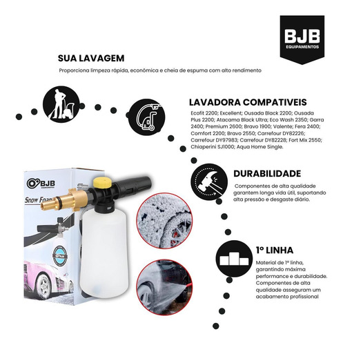 Snow Foam Canhão 500ml Para Wap Ousada Plus 2200