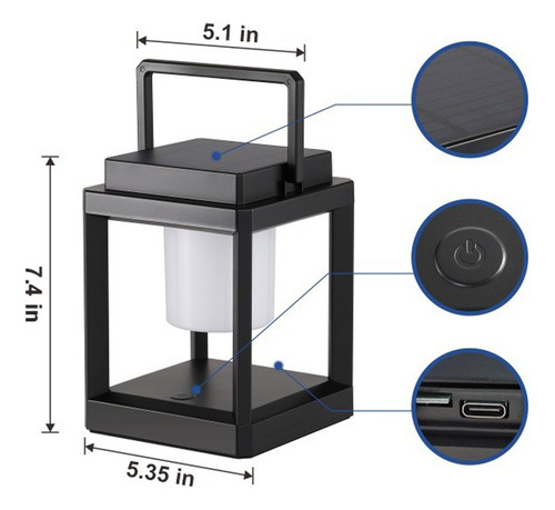Compatible Linterna De Camping Impermeable Plegable Usb Con